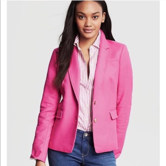 pink gold button blazer